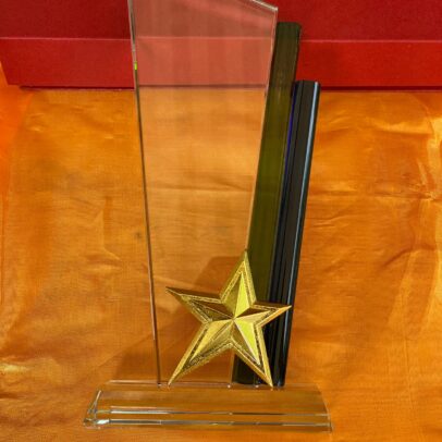 Gold Silver Crystal Plaque