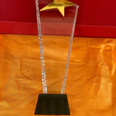 Gold Silver Crystal Plaque